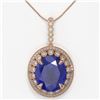 Image 2 : 28.98 ctw Sapphire & Diamond Victorian Necklace 14K Rose Gold