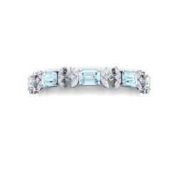 39.65 ctw Sky Topaz & VS Diamond Bracelet 18K White Gold
