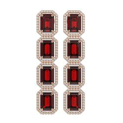 17.8 ctw Garnet & Diamond Micro Pave Halo Earrings 10K Rose Gold