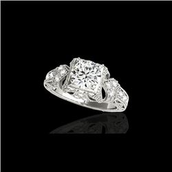 1.25 ctw Certified Diamond Solitaire Antique Ring 10K White Gold
