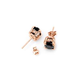 2.0 ctw VS Certified Black & White Diamond Stud Earrings 14K Rose Gold