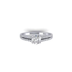 1.11 ctw Certified VS/SI Diamond Art Deco Ring 18K White Gold