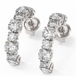 3.74 ctw Diamond Designer Earrings 18K White Gold