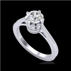 1.14 ctw VS/SI Diamond Art Deco Ring 18K White Gold