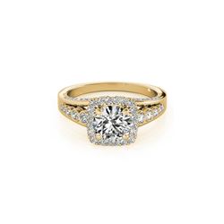 1.5 ctw Certified VS/SI Diamond Halo Ring 18K Yellow Gold