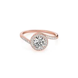 0.75 ctw Certified VS/SI Diamond Bypass Ring 18K Rose Gold