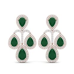 29.23 ctw Emerald & VS Diamond Earrings 18K Rose Gold