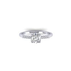 0.93 ctw Certified VS/SI Diamond Art Deco Ring 18K White Gold