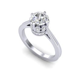 1.5 ctw VS/SI Diamond Art Deco Ring 18K White Gold