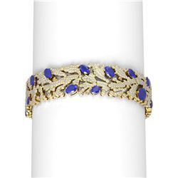 26.57 ctw Sapphire & Diamond Bracelet 18K Yellow Gold