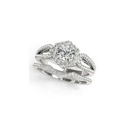 1.07 ctw Certified VS/SI Diamond 2pc Wedding Set Halo 14K White Gold