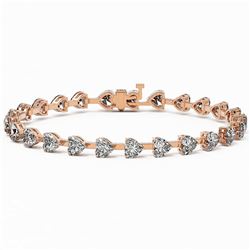 8 ctw Heart Diamond Designer Bracelet 18K Rose Gold