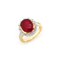 5.83 ctw Ruby & Diamond Ring 10K Yellow Gold
