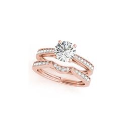 0.94 ctw Certified VS/SI Diamond 2pc Wedding Set 14K Rose Gold