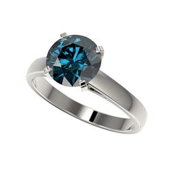 2.50 ctw Certified Fancy Blue SI Diamond Solitaire Ring 10K White Gold