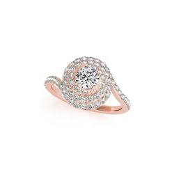 1.86 ctw Certified VS/SI Diamond Halo Ring 18K Rose Gold
