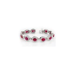 16.0 ctw Ruby & Diamond Bracelet 14K White Gold
