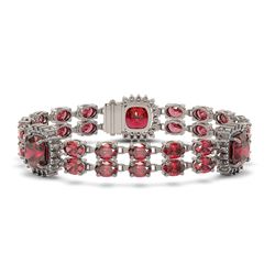 37.37 ctw Tourmaline & Diamond Bracelet 14K White Gold