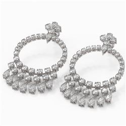 12 ctw Pear Cut Diamond Designer Earrings 18K White Gold