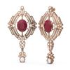 Image 2 : 11.24 ctw Ruby & Diamond Earrings 18K Rose Gold