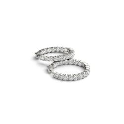 10 ctw Diamond VS/SI Certified 30 MM HOOP Earrings 14K White Gold