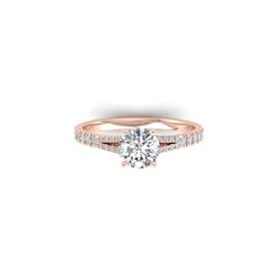 1.36 ctw Certified VS/SI Diamond Art Deco Ring 18K Rose Gold