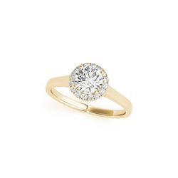 0.85 ctw Certified VS/SI Diamond Halo Ring 18K Yellow Gold