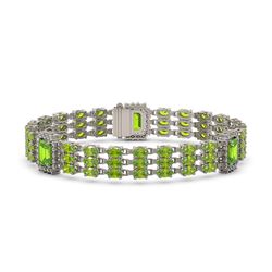 26.14 ctw Peridot & Diamond Bracelet 14K White Gold