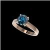 Image 1 : 2 ctw Certified Intense Blue Diamond Engagement Ring 10K Rose Gold