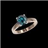 Image 2 : 2 ctw Certified Intense Blue Diamond Engagement Ring 10K Rose Gold