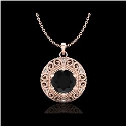 1.11 ctw Fancy Black Diamond Art Deco Stud Necklace 18K Rose Gold