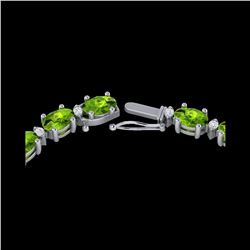 46.5 ctw Peridot & VS/SI Diamond Eternity Necklace 10K White Gold