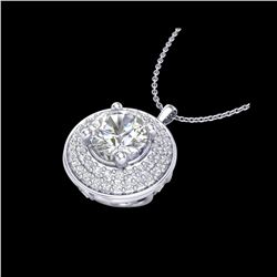 1.25 ctw VS/SI Diamond Solitaire Art Deco Necklace 18K White Gold