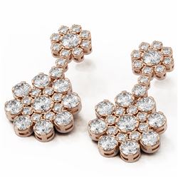 7.28 ctw Diamond Designer Earrings 18K Rose Gold