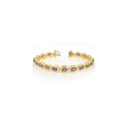 18.0 ctw Tanzanite Bracelet 10K Yellow Gold