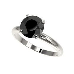 2.59 ctw Fancy Black Diamond Solitaire Engagement Ring 10K White Gold