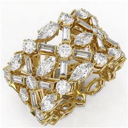 7.77 ctw Marquise Cut Diamond Designer Ring 18K Yellow Gold