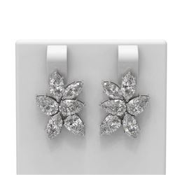 6.02 ctw Pear & Marquise Diamond Earrings 18K White Gold