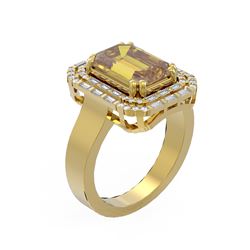 5.24 ctw Canary Citrine & Diamond Ring 18K Yellow Gold