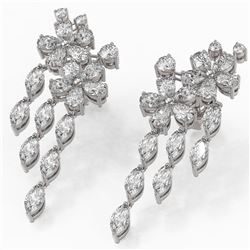 6.58 ctw Pear and Marquise Diamond Earrings 18K White Gold