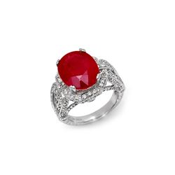 10.50 ctw Ruby & Diamond Ring 14K White Gold