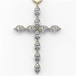 2 ctw Marquise Diamond Designer Cross Necklace 18K Yellow Gold