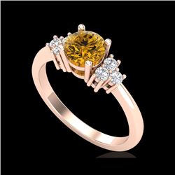 1 ctw Intense Fancy Yellow Diamond Engagement Ring 18K Rose Gold