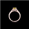 Image 2 : 2.1 ctw Certified SI/I Fancy Intense Yellow Diamond Ring 10K Rose Gold