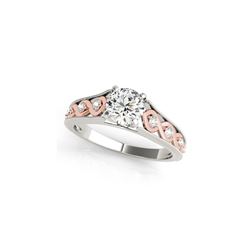 0.75 ctw Certified VS/SI Diamond Solitaire Ring 18K White & Rose Gold