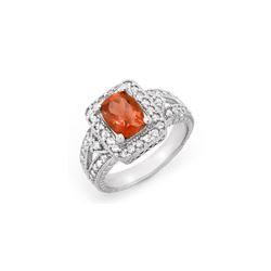 2.85 ctw Rubellite & Diamond Ring 14K White Gold