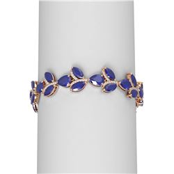 40.92 ctw Sapphire & Diamond Bracelet 18K Rose Gold