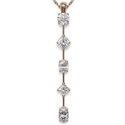 1.45 ctw Mix cut Diamonds Designer Necklace 18K Rose Gold