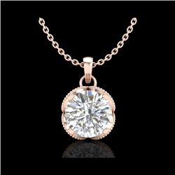 1.13 ctw VS/SI Diamond Solitaire Art Deco Stud Necklace 18K Rose Gold