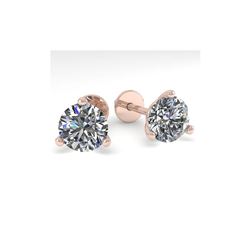 1.53 ctw Certified VS/SI Diamond Stud Earrings Martini 18K Rose Gold